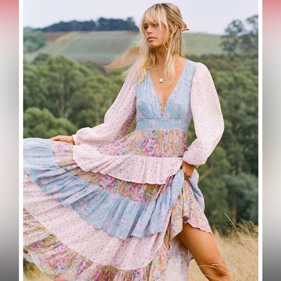 Spell and The Gypsy Collective Dolly Ra Ra Patchwork Gown NWT! - Picture 2 of 9